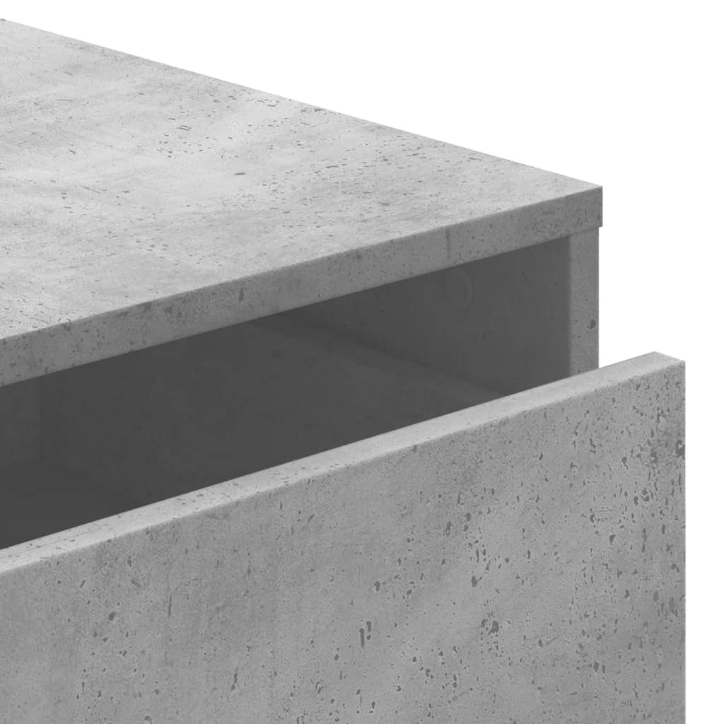 Concrete Grey Corner Chest of Drawers - 40x41x76 cm, Engineered Wood