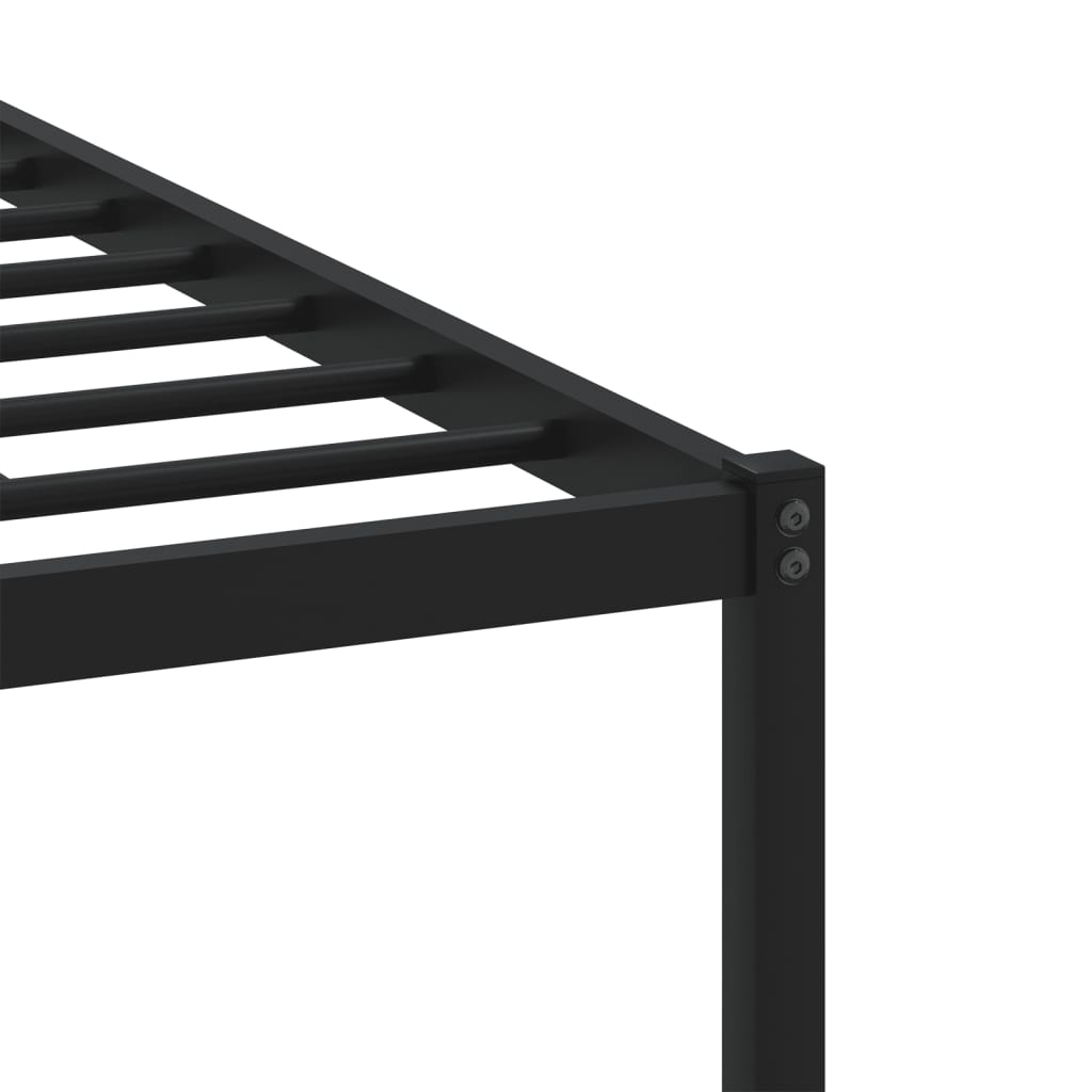 Metal Bed Frame without Mattress Brown Oak 137x190 cm