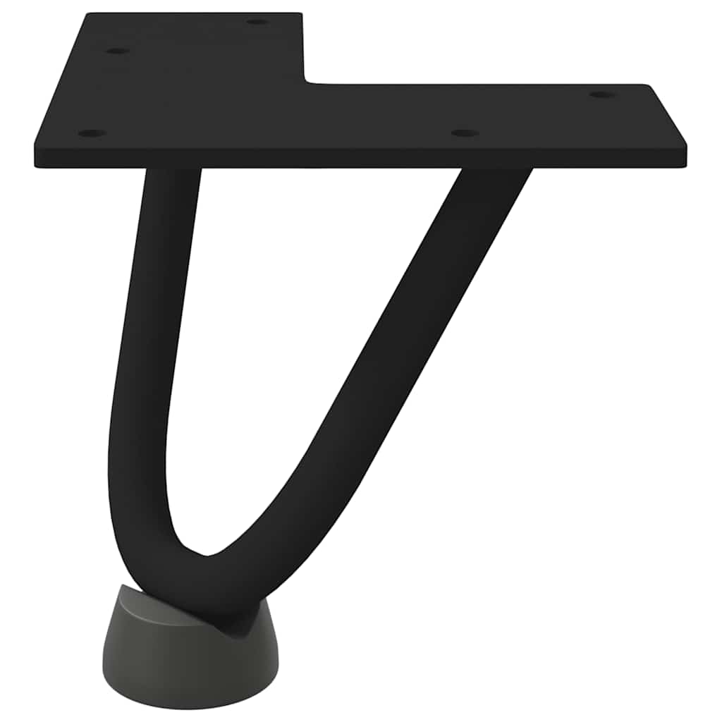 Black 10cm Solid Steel Hairpin Legs for Coffee Table - Set of 4