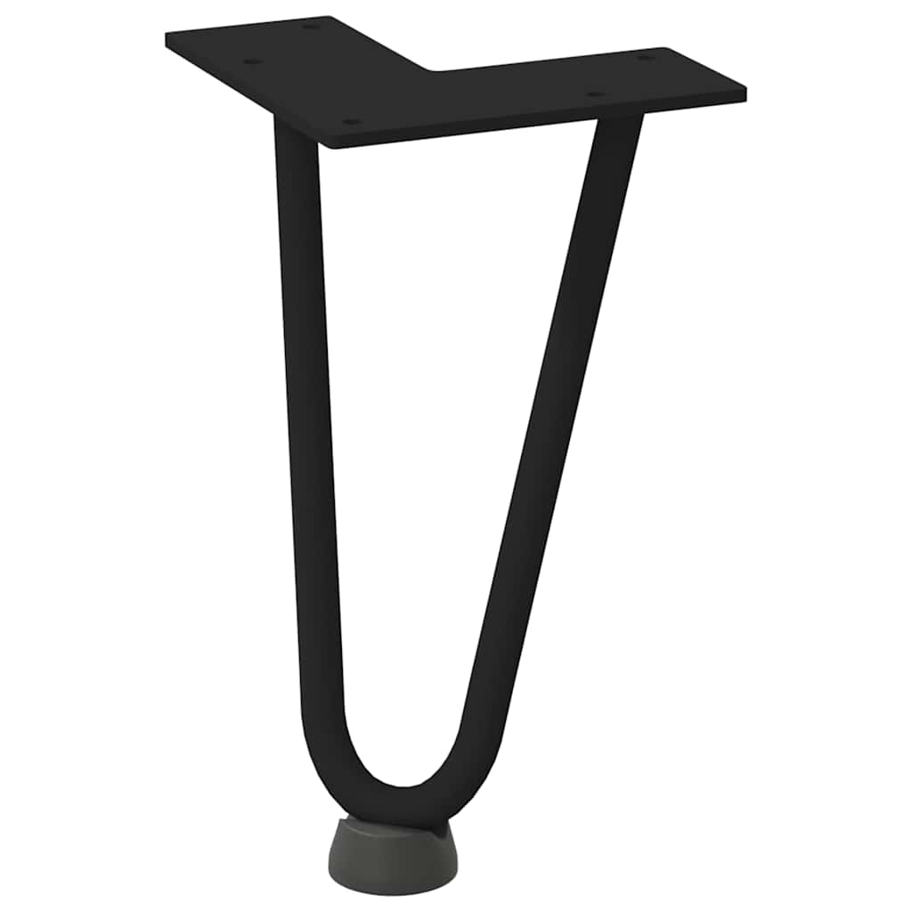 Solid Steel Black Hairpin Legs - Set of 4 for Coffee Tables, 20cm