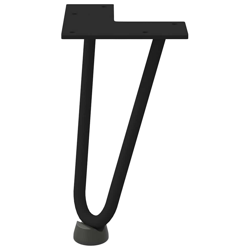 Solid Steel Black Hairpin Legs - Set of 4 for Coffee Tables, 20cm