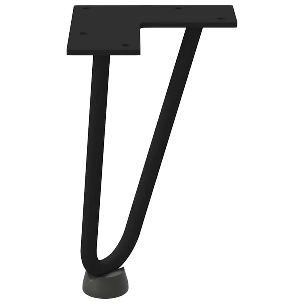 Solid Steel Black Hairpin Legs - Set of 4 for Coffee Tables, 20cm