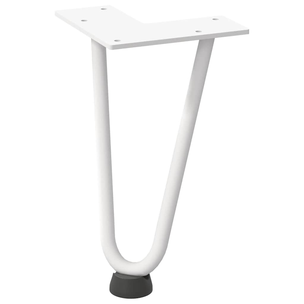 White Hairpin Legs for Coffee Table, 20cm Solid Steel, Set of 4