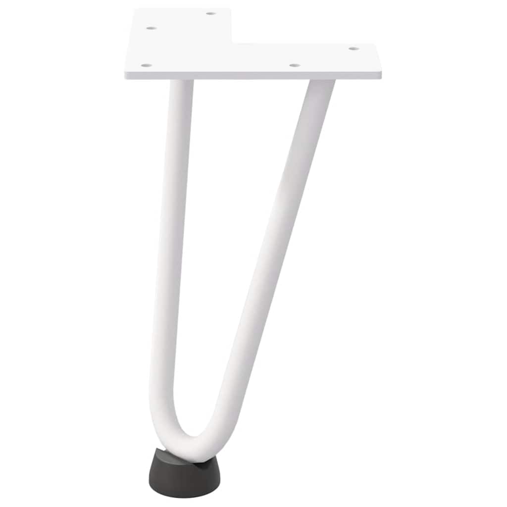 White Hairpin Legs for Coffee Table, 20cm Solid Steel, Set of 4