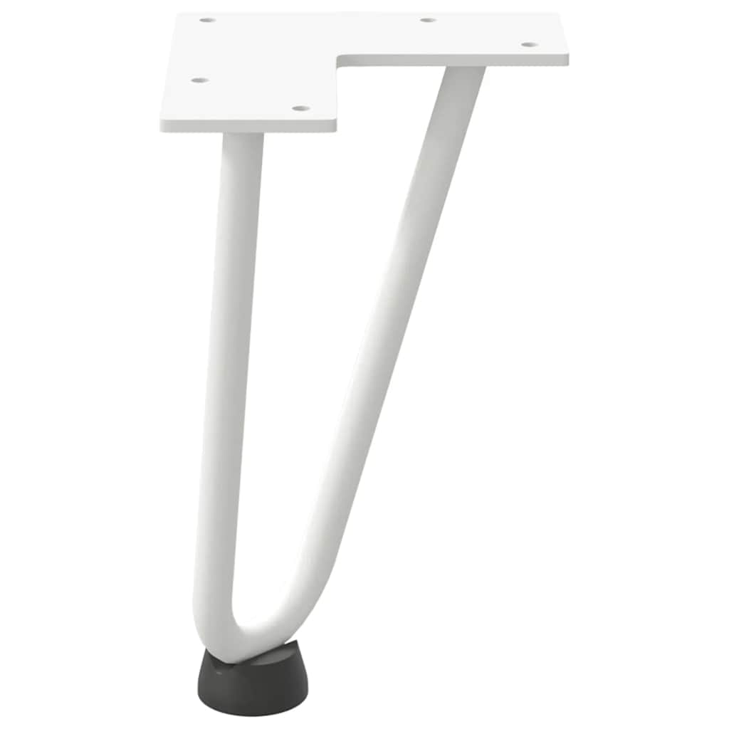 White Hairpin Legs for Coffee Table, 20cm Solid Steel, Set of 4