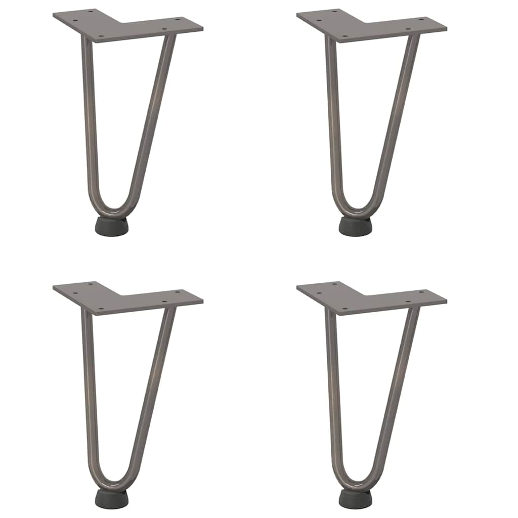 Natural Steel Hairpin Legs 4 pcs - 20cm Solid Steel for Coffee Table