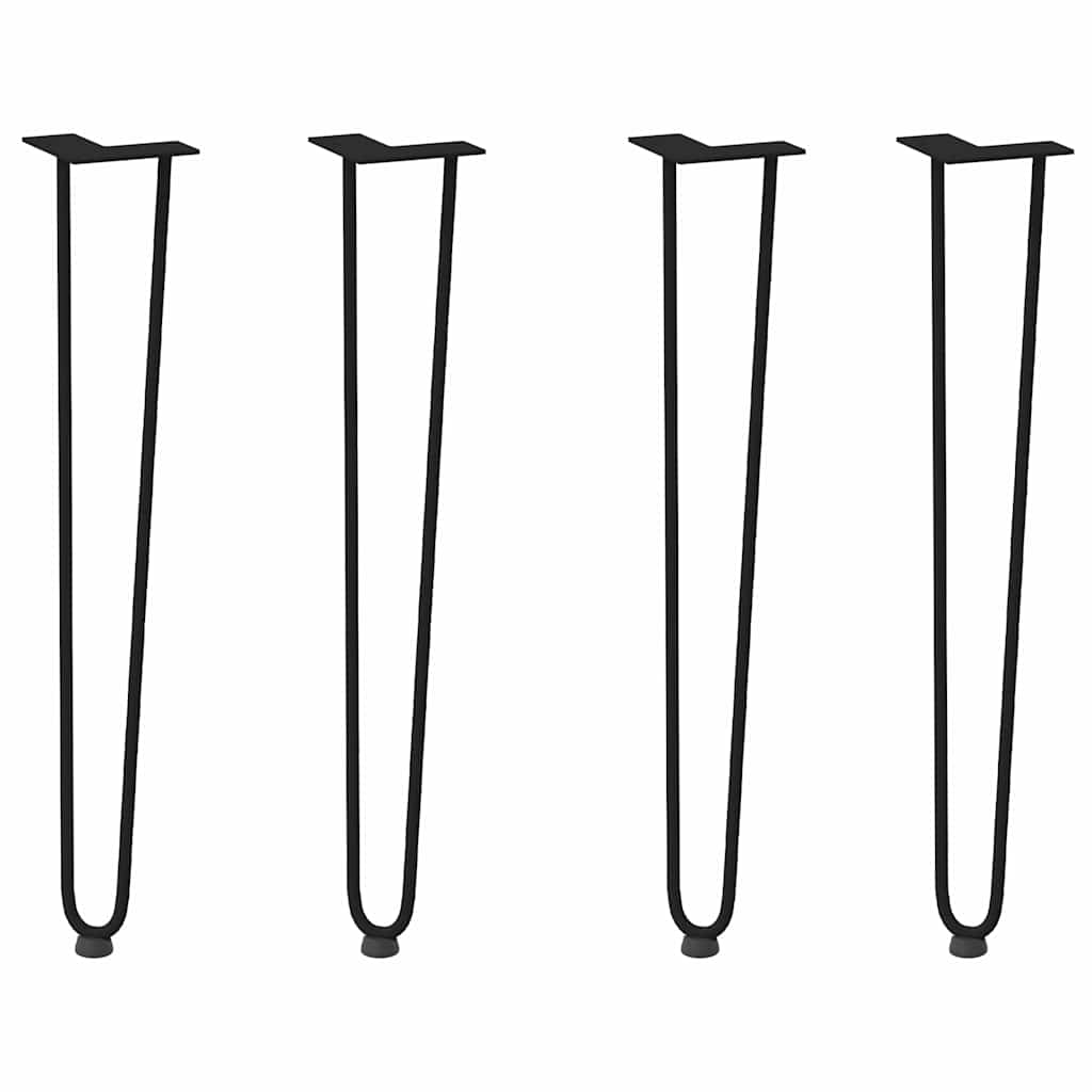 Solid Steel Hairpin Legs 72cm - 4pcs Black for Console Tables