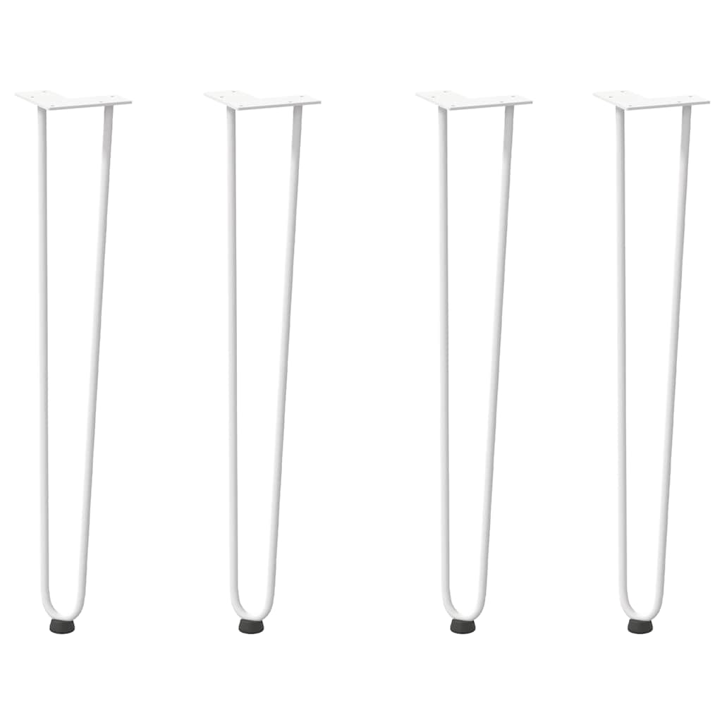 White 72cm Steel Hairpin Legs for Console Tables, Set of 4
