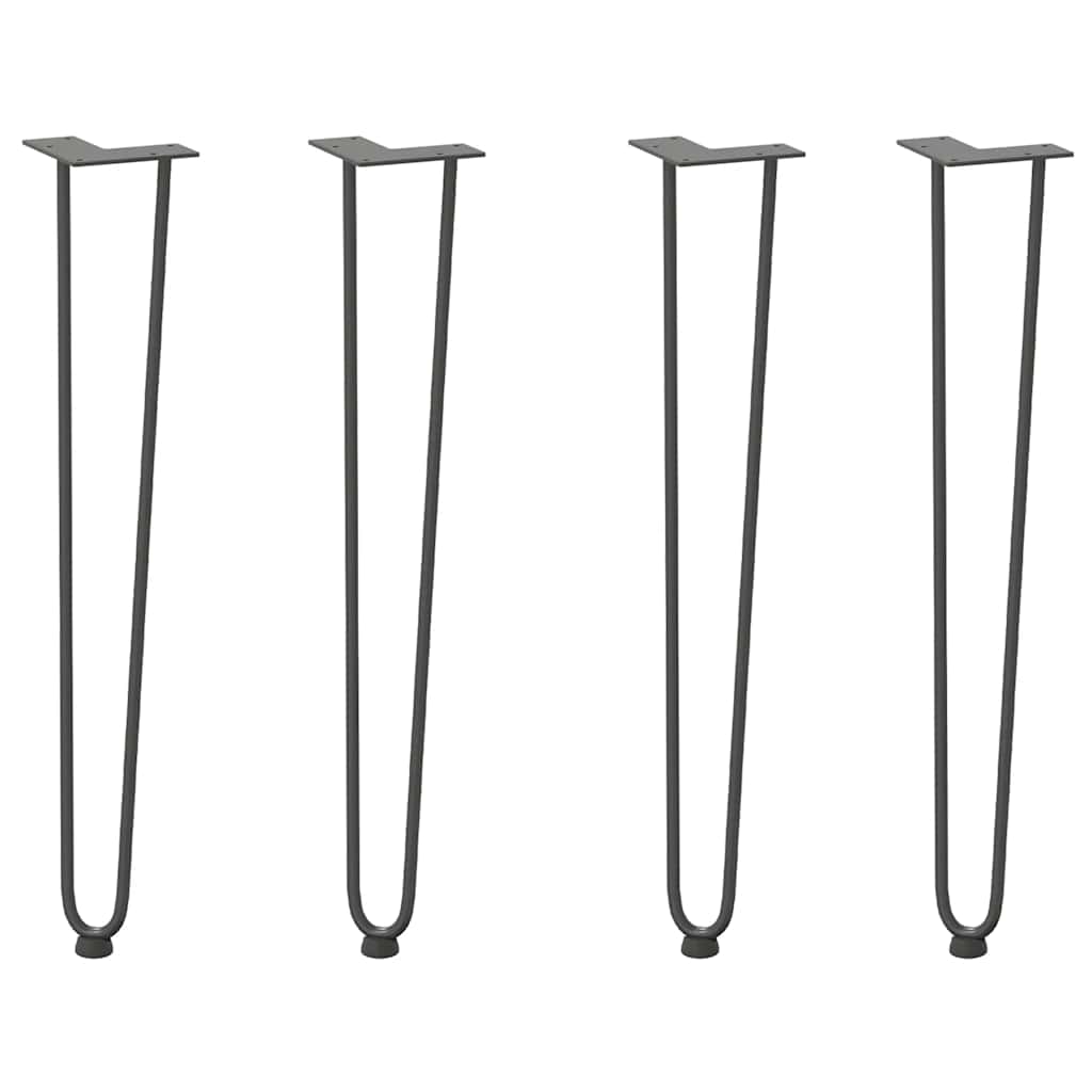 Anthracite Solid Steel Hairpin Legs for Console Table, 72cm, 4pcs