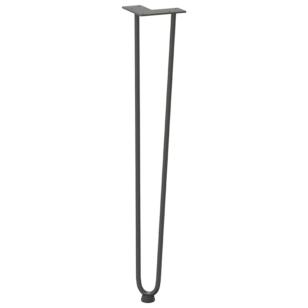 Anthracite Solid Steel Hairpin Legs for Console Table, 72cm, 4pcs