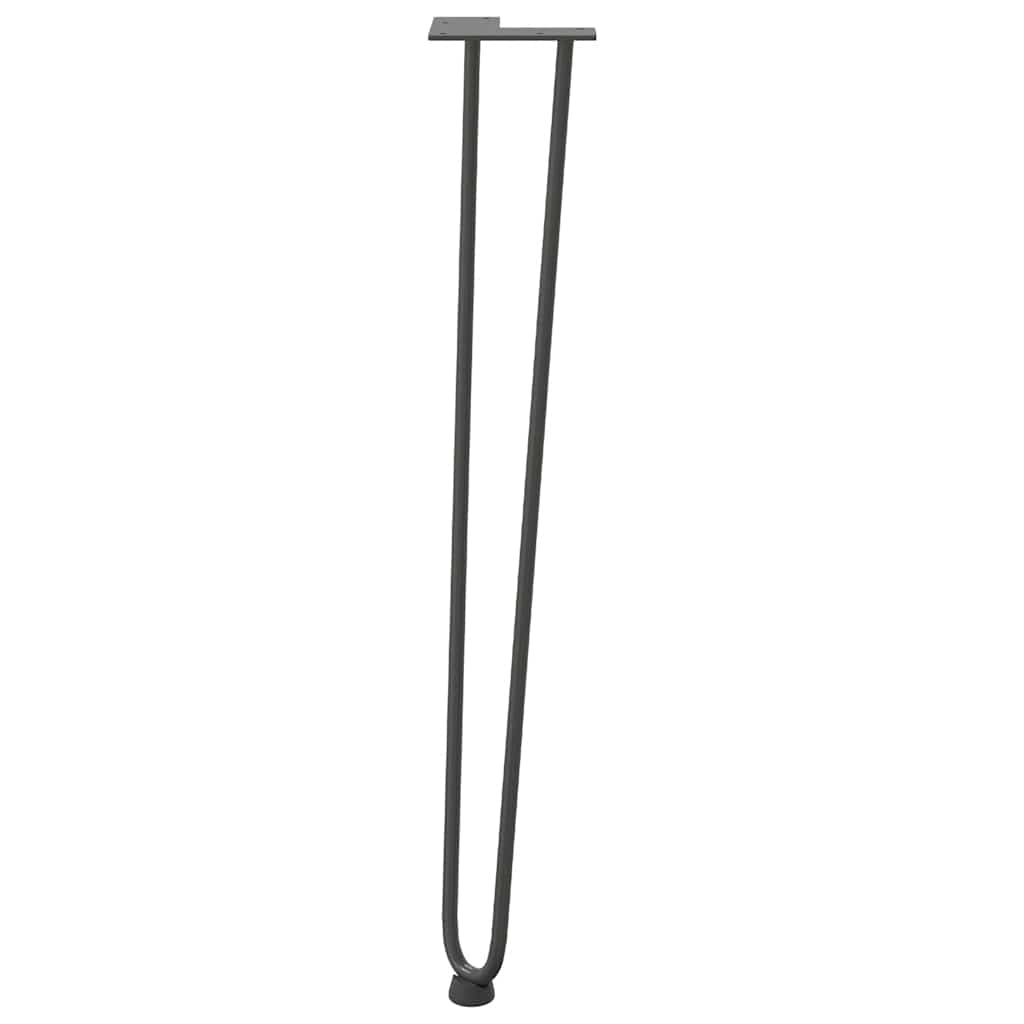 Anthracite Solid Steel Hairpin Legs for Console Table, 72cm, 4pcs