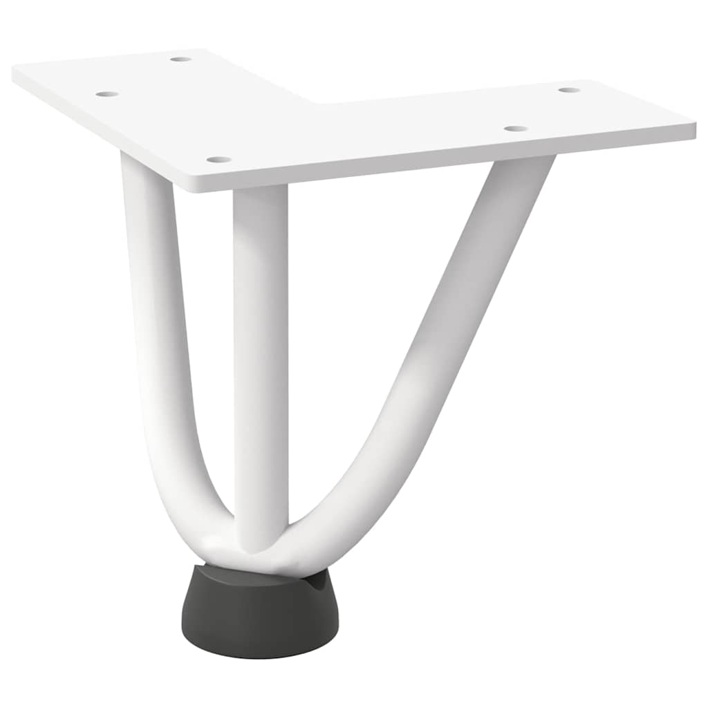 White Solid Steel 10cm Hairpin Legs for Coffee Table - Set of 4