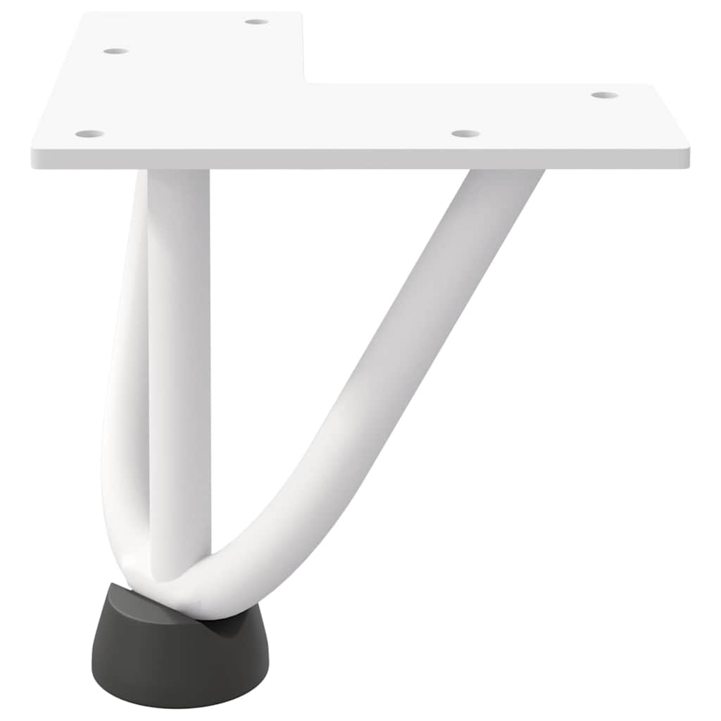 White Solid Steel 10cm Hairpin Legs for Coffee Table - Set of 4