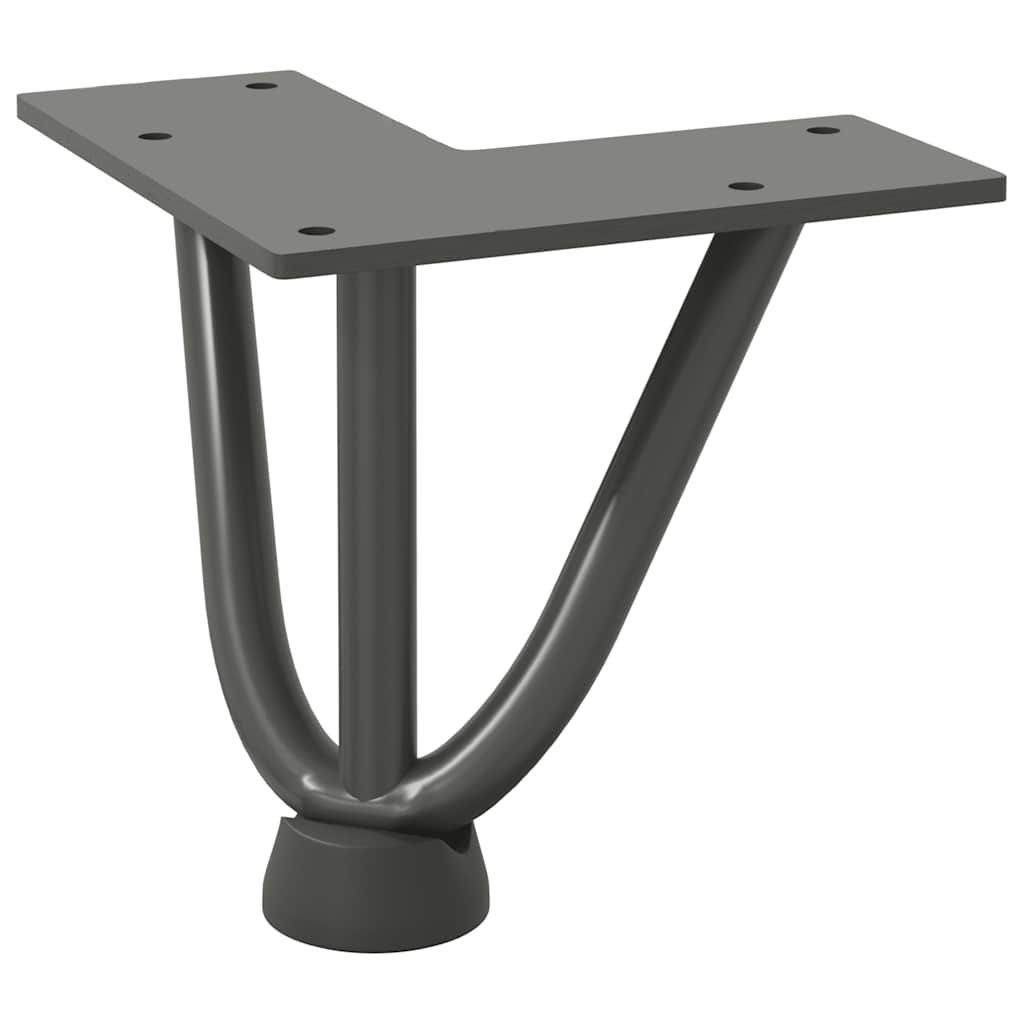 Anthracite Steel Hairpin Legs for Coffee Table, Set of 4, 10cm