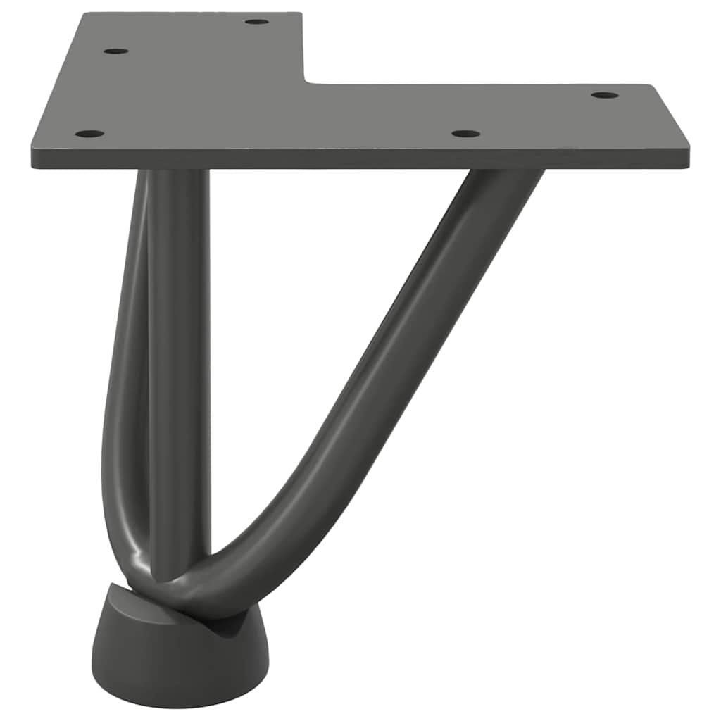 Anthracite Steel Hairpin Legs for Coffee Table, Set of 4, 10cm