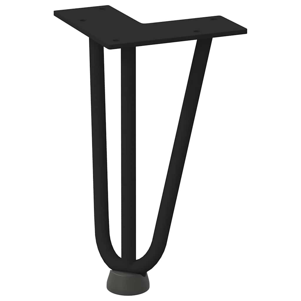 Black Solid Steel Hairpin Legs for Coffee Table, Set of 4 (20 cm)