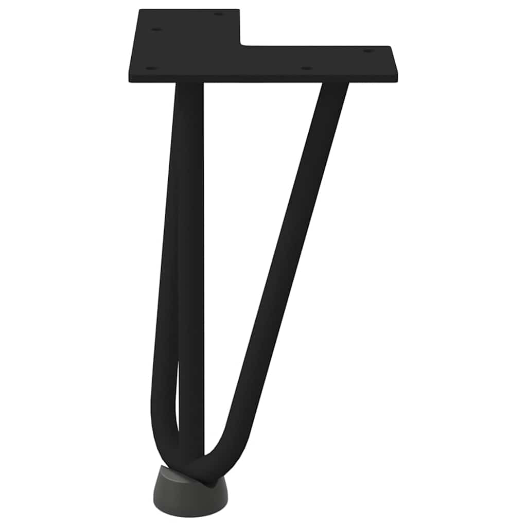 Black Solid Steel Hairpin Legs for Coffee Table, Set of 4 (20 cm)