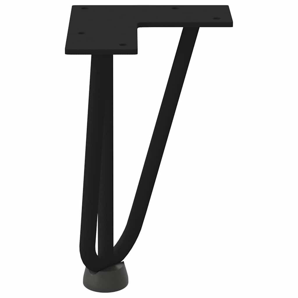 Black Solid Steel Hairpin Legs for Coffee Table, Set of 4 (20 cm)