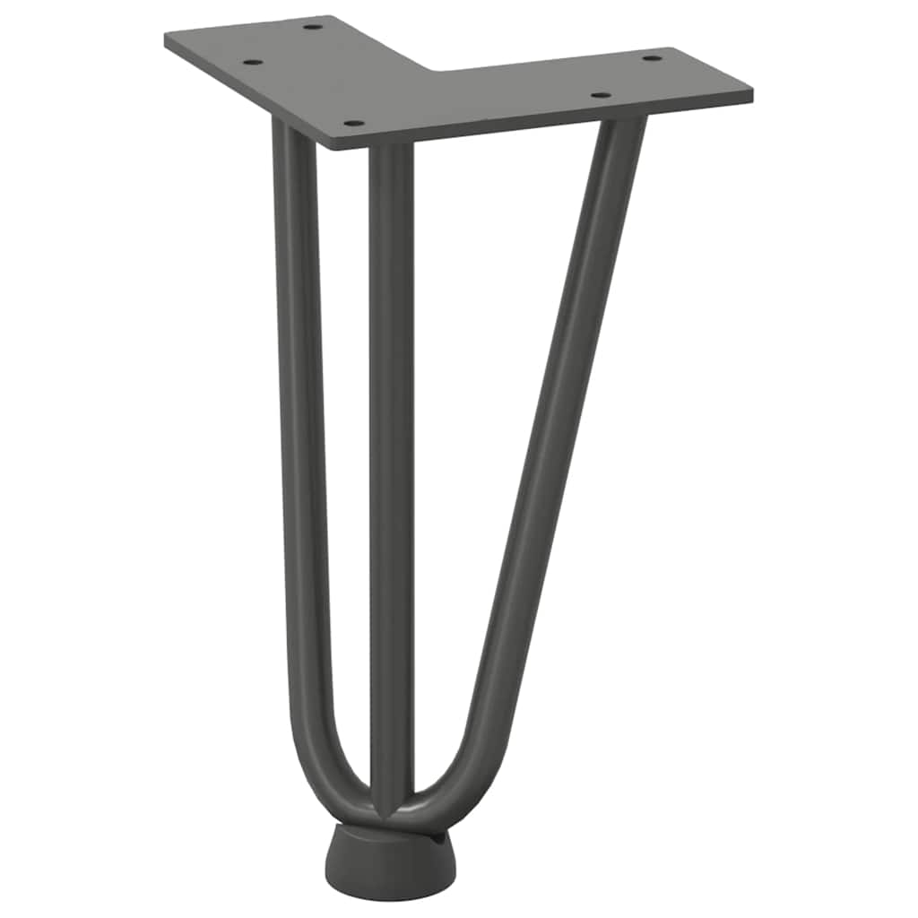 Anthracite Hairpin Legs for Coffee Table, 20cm Solid Steel, Set of 4