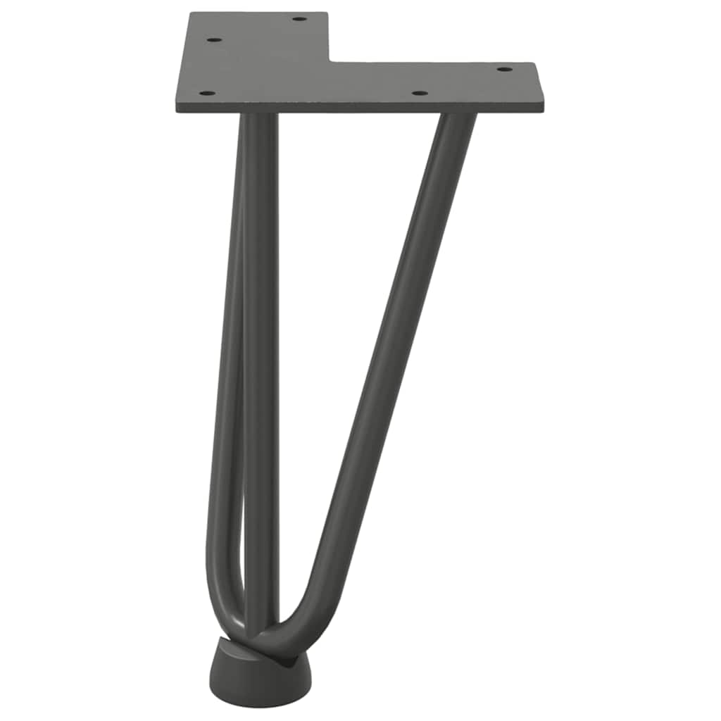 Anthracite Hairpin Legs for Coffee Table, 20cm Solid Steel, Set of 4