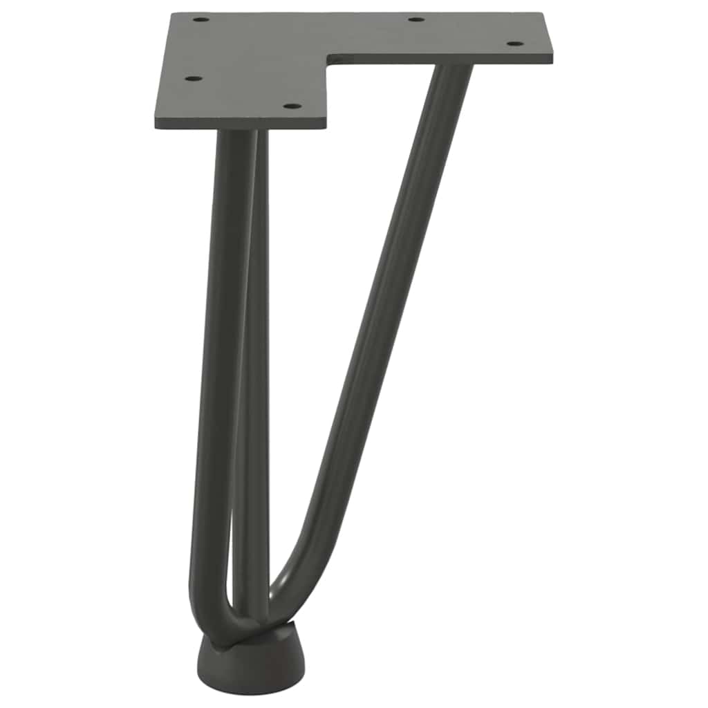 Anthracite Hairpin Legs for Coffee Table, 20cm Solid Steel, Set of 4