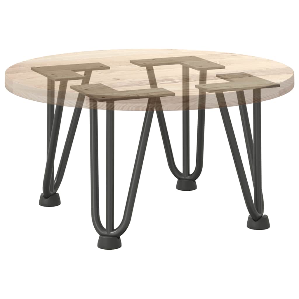 Anthracite Hairpin Legs for Coffee Table, 20cm Solid Steel, Set of 4