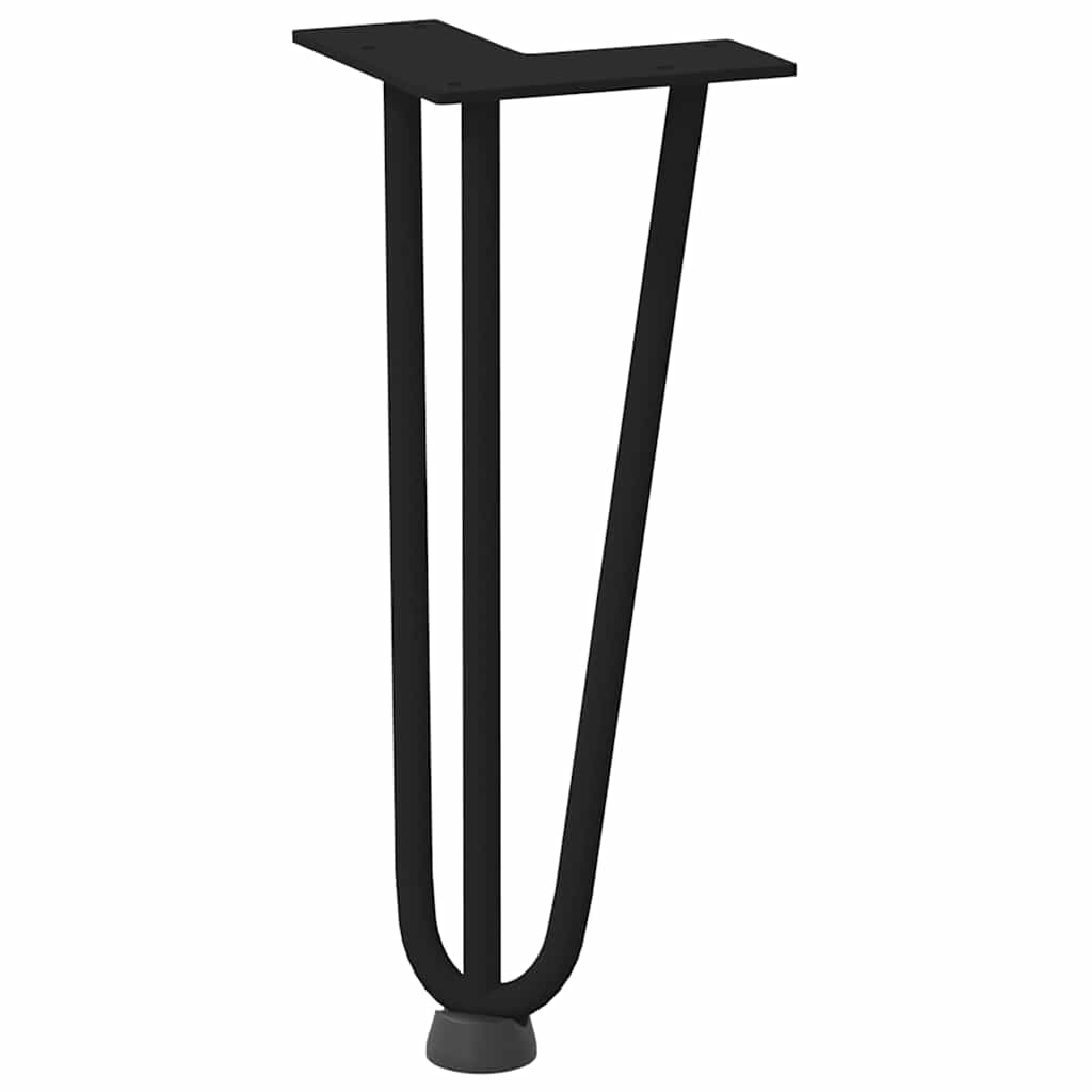 Black Solid Steel Hairpin Legs - 30cm, 4 Pack for Coffee Table