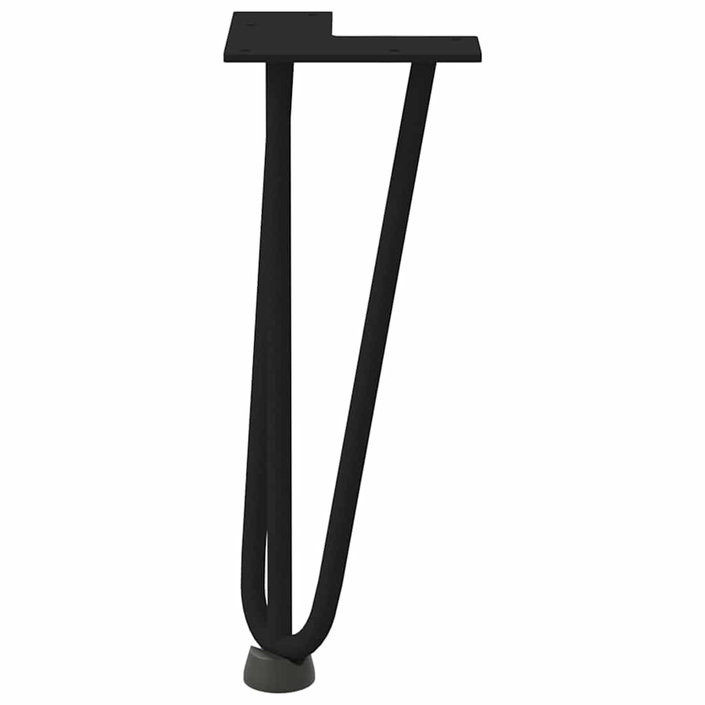 Black Solid Steel Hairpin Legs - 30cm, 4 Pack for Coffee Table