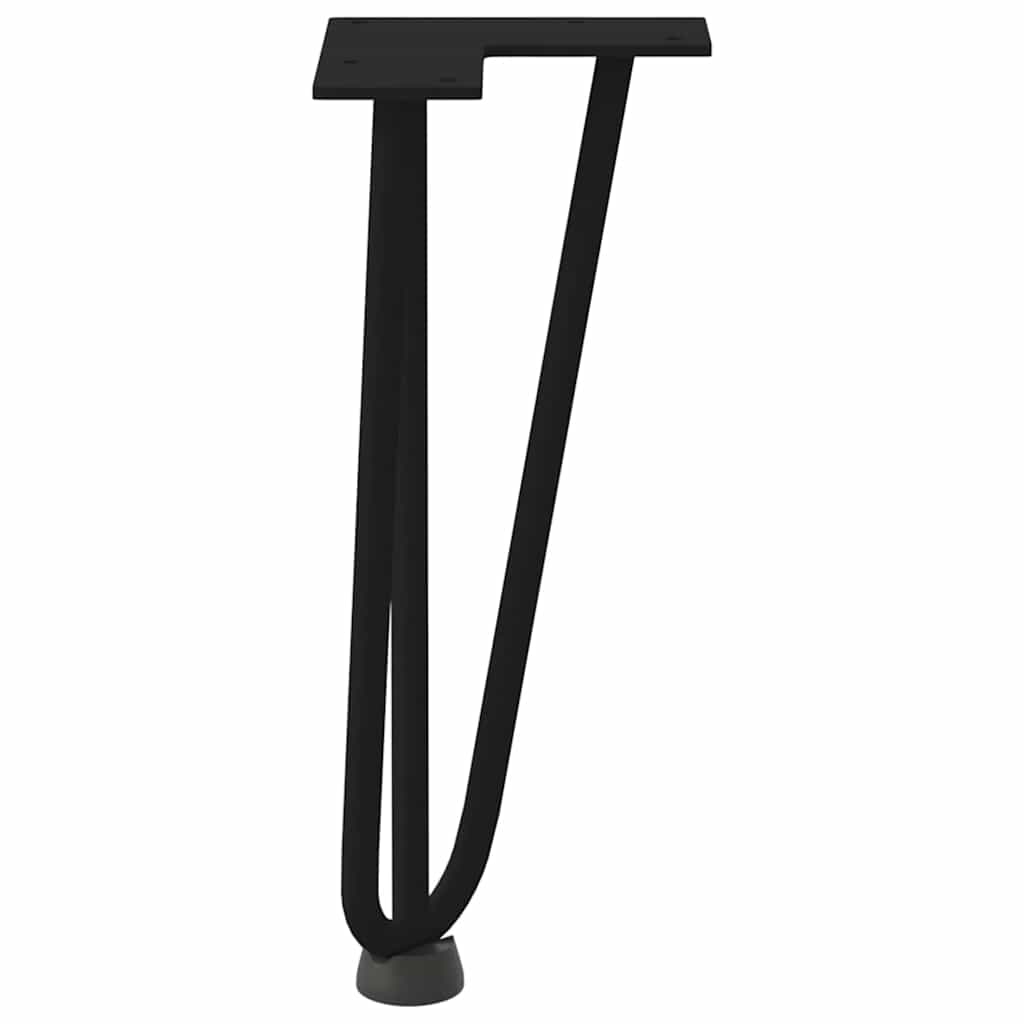 Black Solid Steel Hairpin Legs - 30cm, 4 Pack for Coffee Table