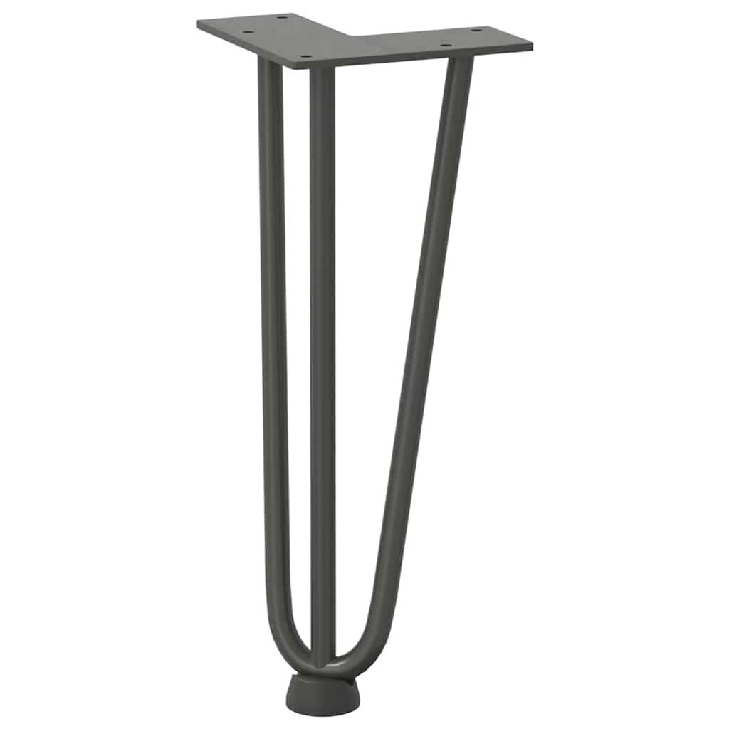 Anthracite Solid Steel Hairpin Legs for Coffee Table, 4pcs, 30cm