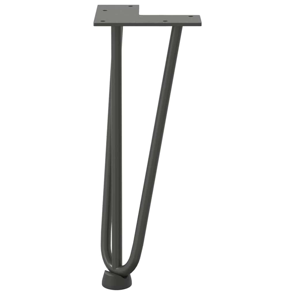 Anthracite Solid Steel Hairpin Legs for Coffee Table, 4pcs, 30cm