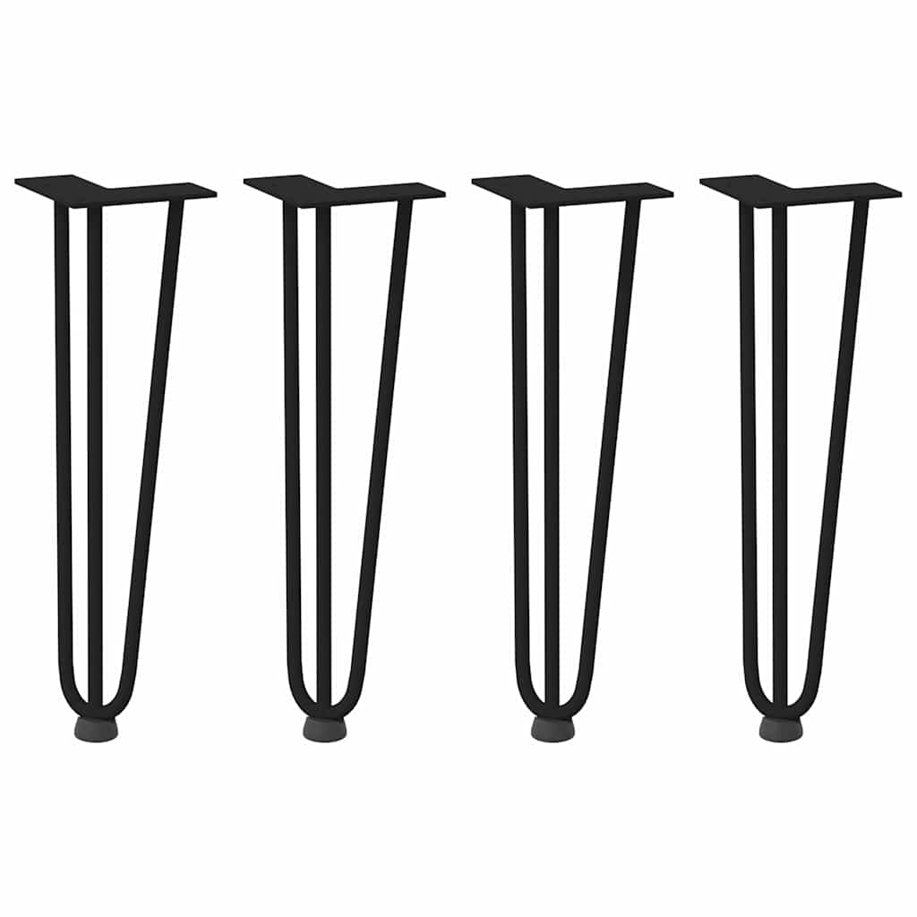 Solid Steel Hairpin Legs for Coffee Table, 4 PCS, Black, 42cm