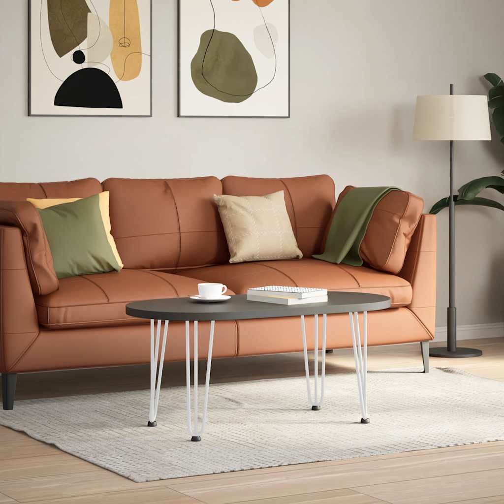 White Solid Steel Hairpin Legs for Coffee Table - Set of 4, 42 cm
