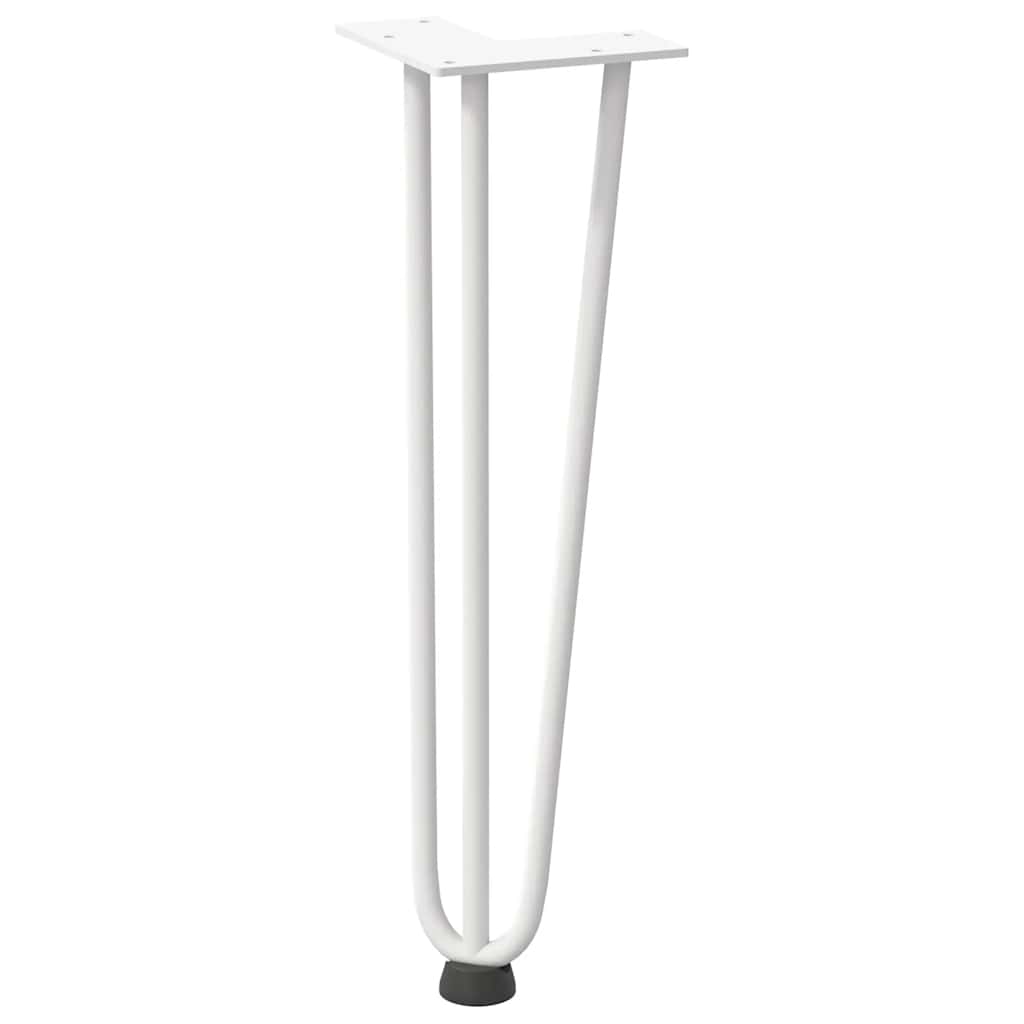 White Solid Steel Hairpin Legs for Coffee Table - Set of 4, 42 cm