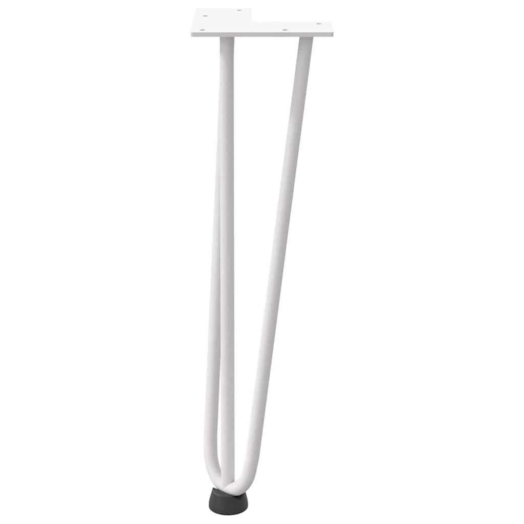 White Solid Steel Hairpin Legs for Coffee Table - Set of 4, 42 cm