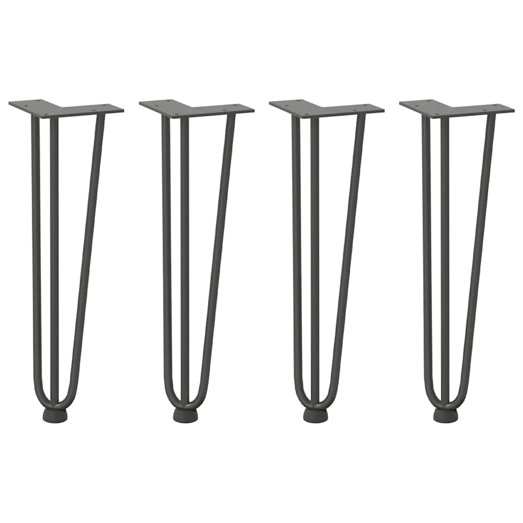 Anthracite Steel Hairpin Legs for Coffee Table, 4 pcs, 42 cm