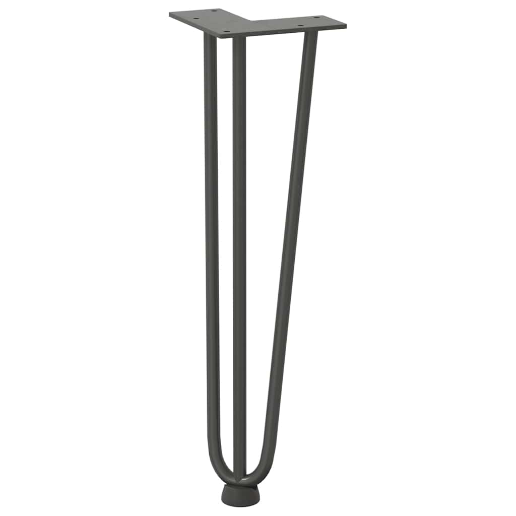 Anthracite Steel Hairpin Legs for Coffee Table, 4 pcs, 42 cm