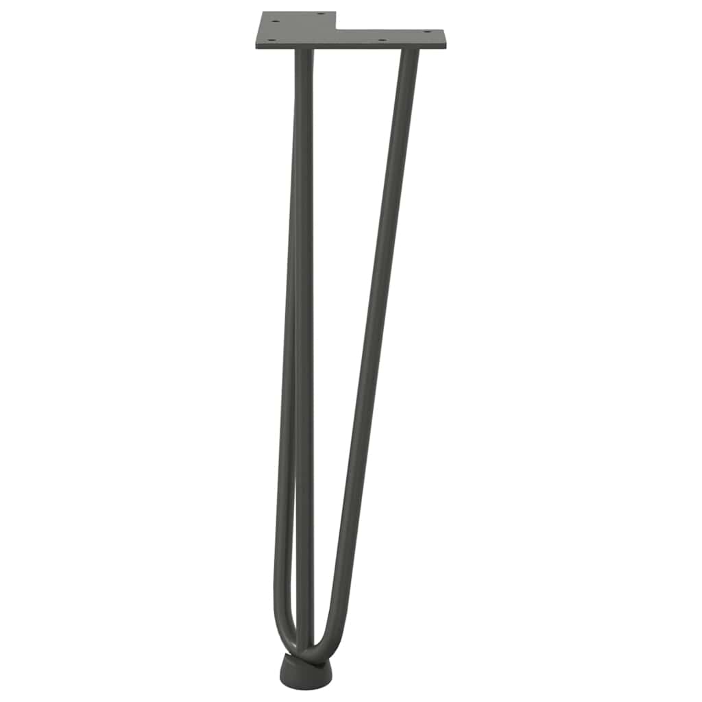 Anthracite Steel Hairpin Legs for Coffee Table, 4 pcs, 42 cm