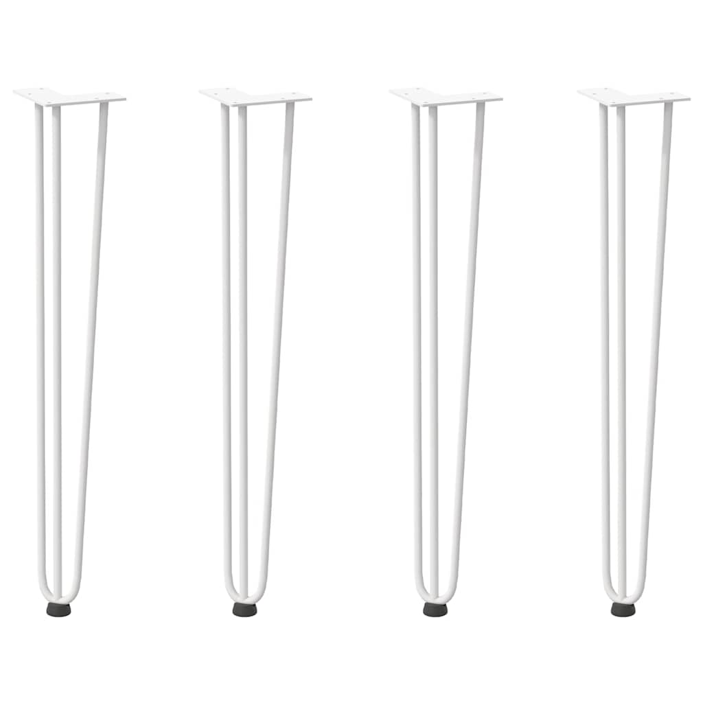 White Solid Steel Hairpin Legs for Console Table - Set of 4, 72 cm