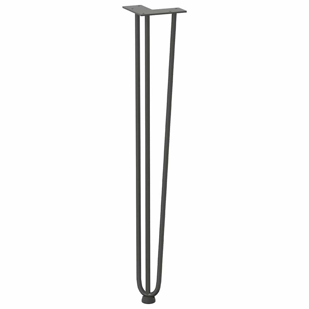 Anthracite Solid Steel Hairpin Legs for Console Table, 4pcs, 72cm
