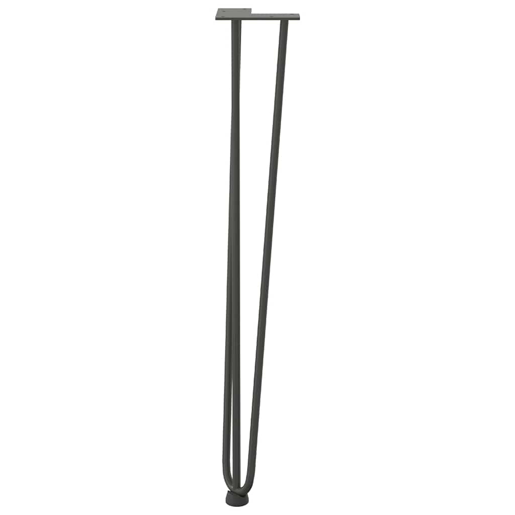 Anthracite Solid Steel Hairpin Legs for Console Table, 4pcs, 72cm