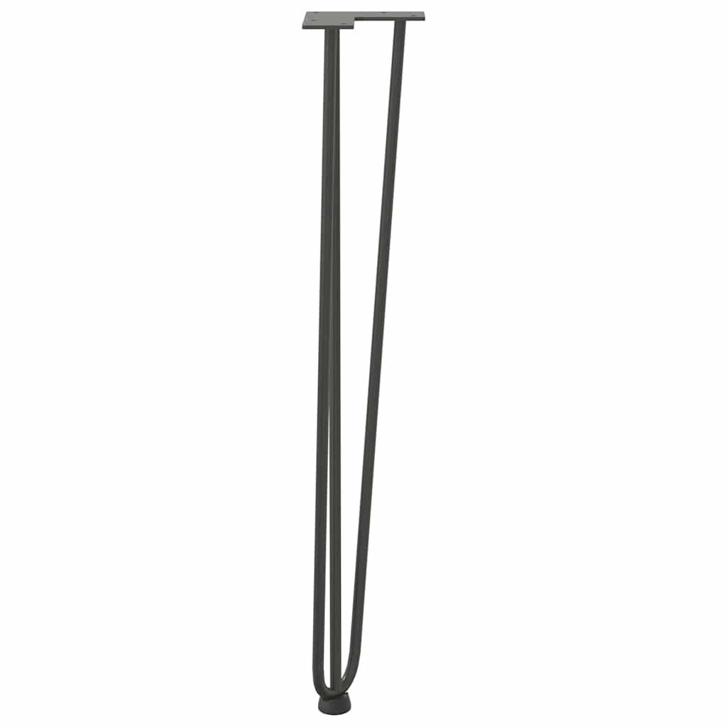 Anthracite Solid Steel Hairpin Legs for Console Table, 4pcs, 72cm
