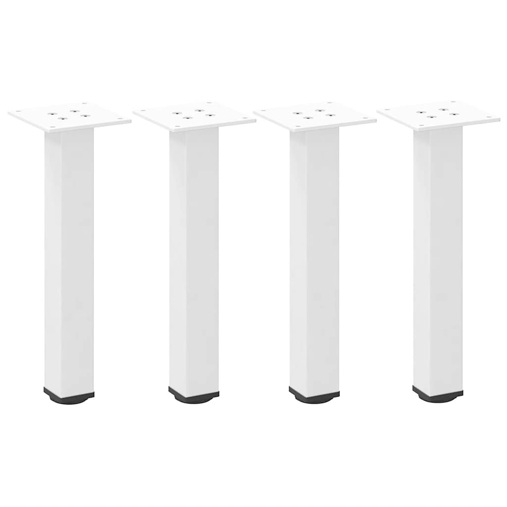 White Steel Coffee Table Legs - Set of 4, 42-44 cm Adjustable