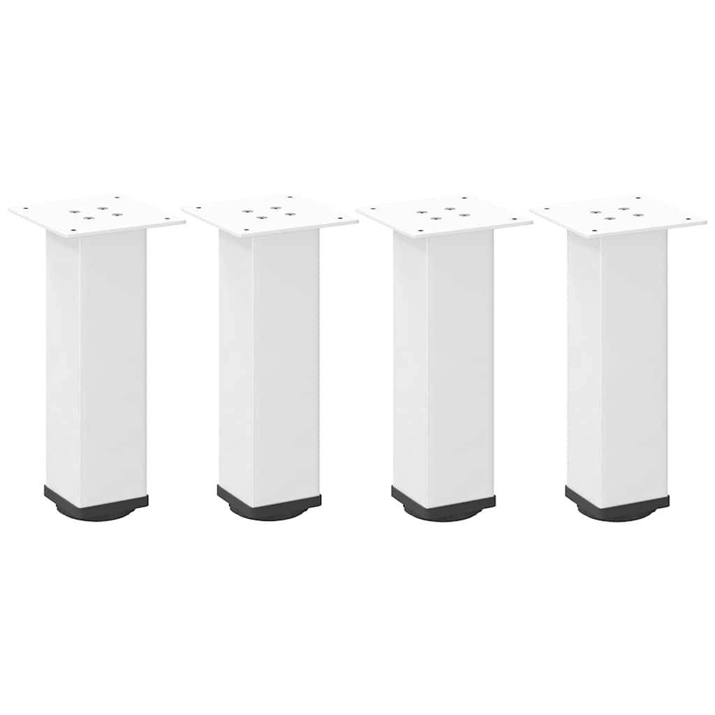 Set of 4 White Steel Coffee Table Legs, Adjustable 30-32cm