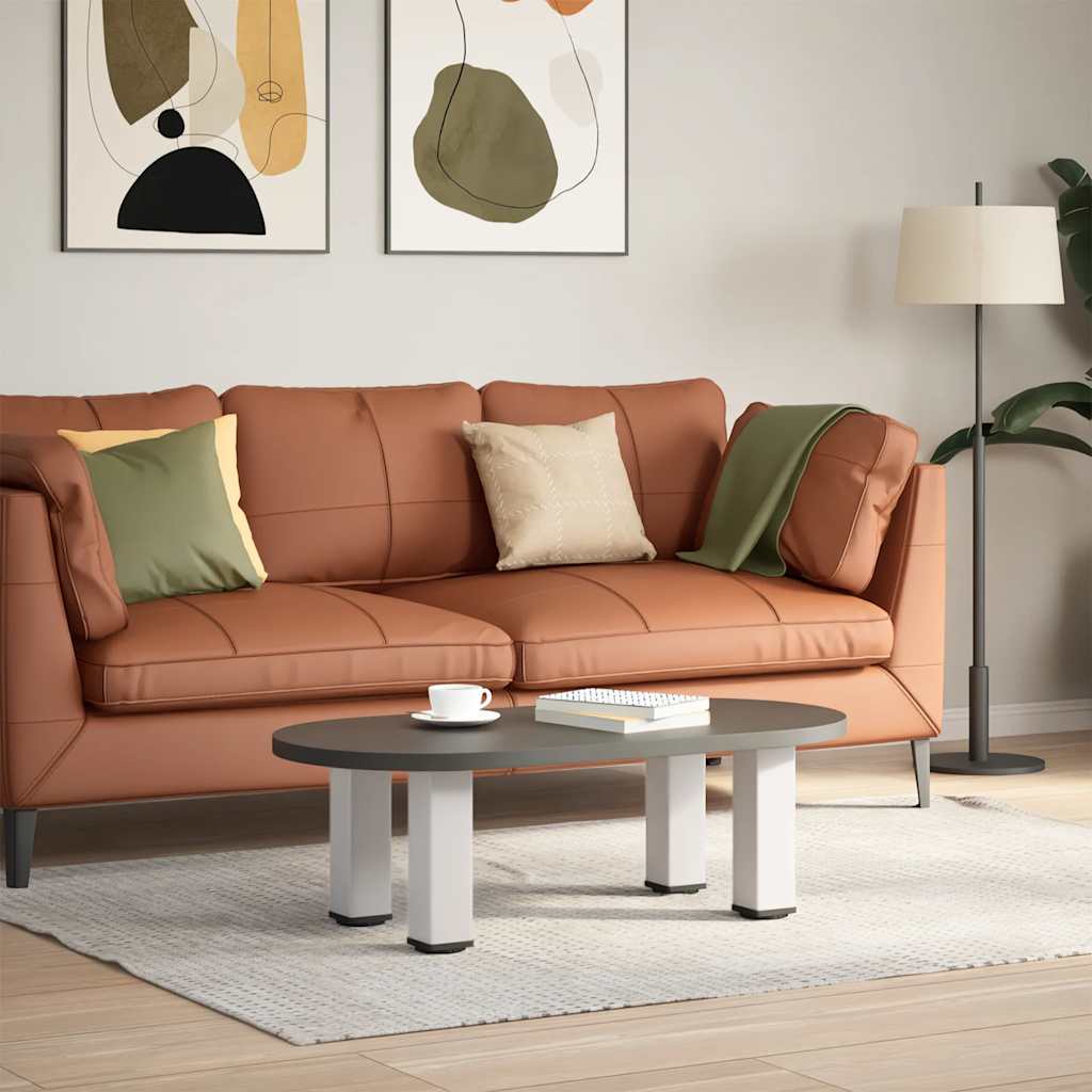 Set of 4 White Steel Coffee Table Legs, Adjustable 30-32cm