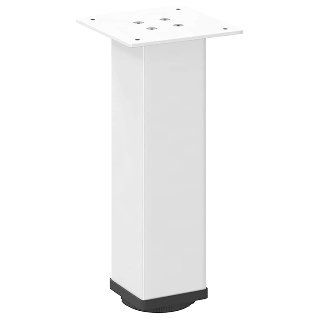 Set of 4 White Steel Coffee Table Legs, Adjustable 30-32cm