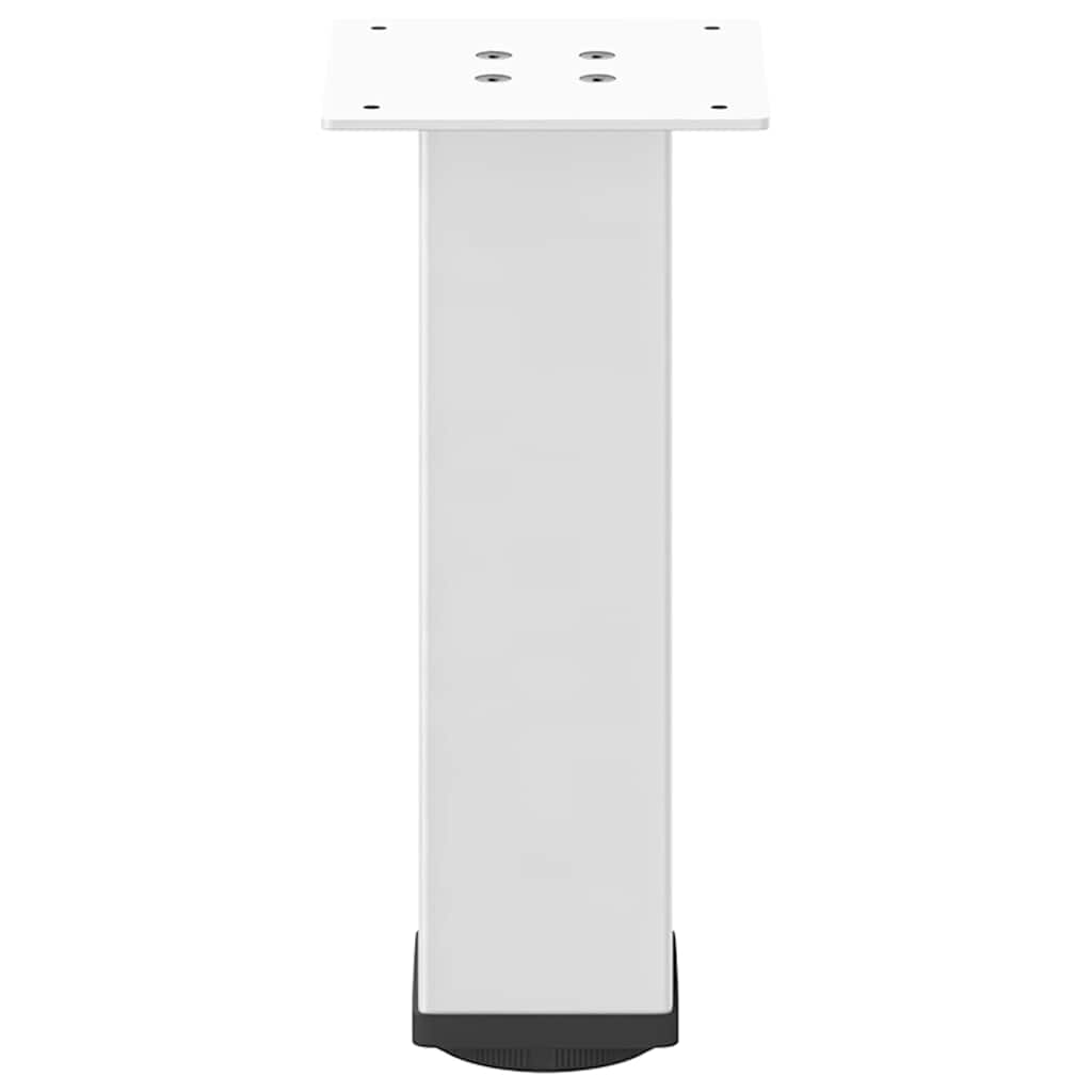 Set of 4 White Steel Coffee Table Legs, Adjustable 30-32cm