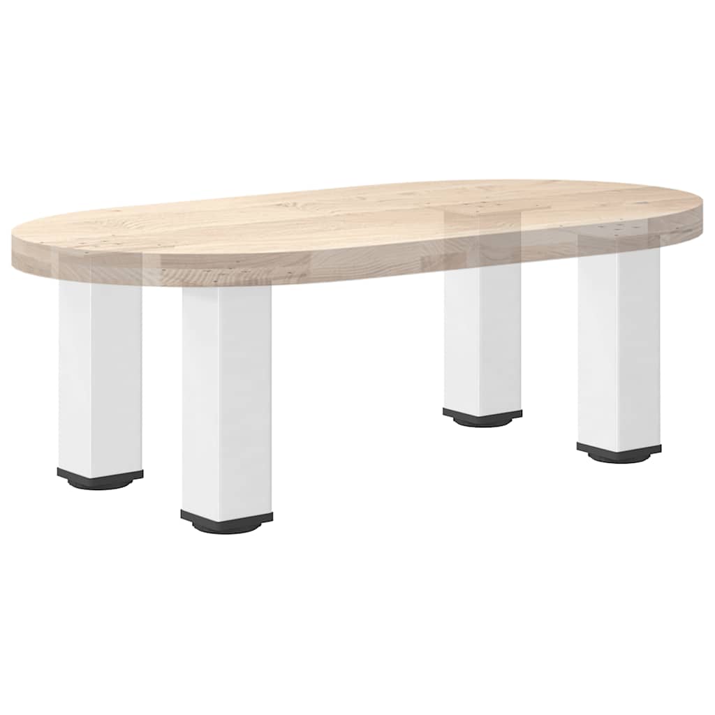 Set of 4 White Steel Coffee Table Legs, Adjustable 30-32cm