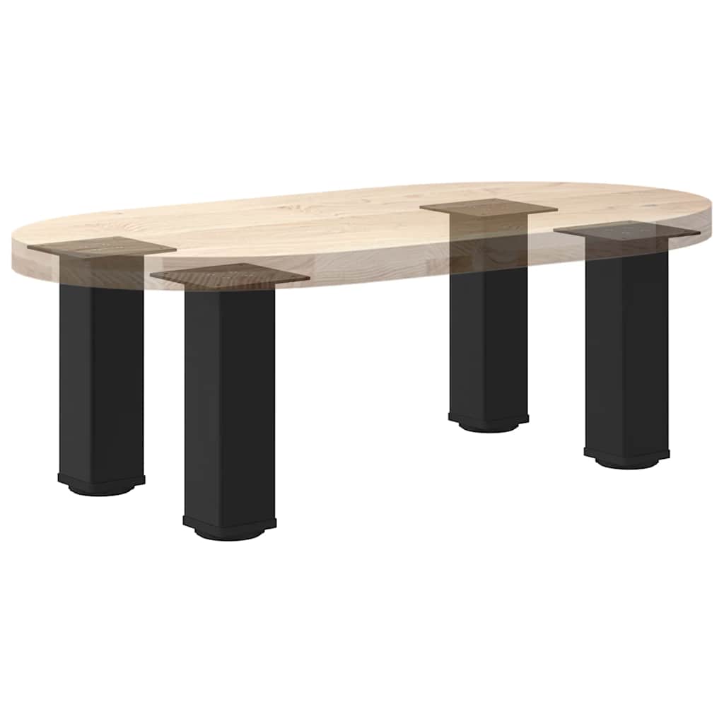 Black Steel Coffee Table Legs 4pcs, 42-44 cm Adjustable Height