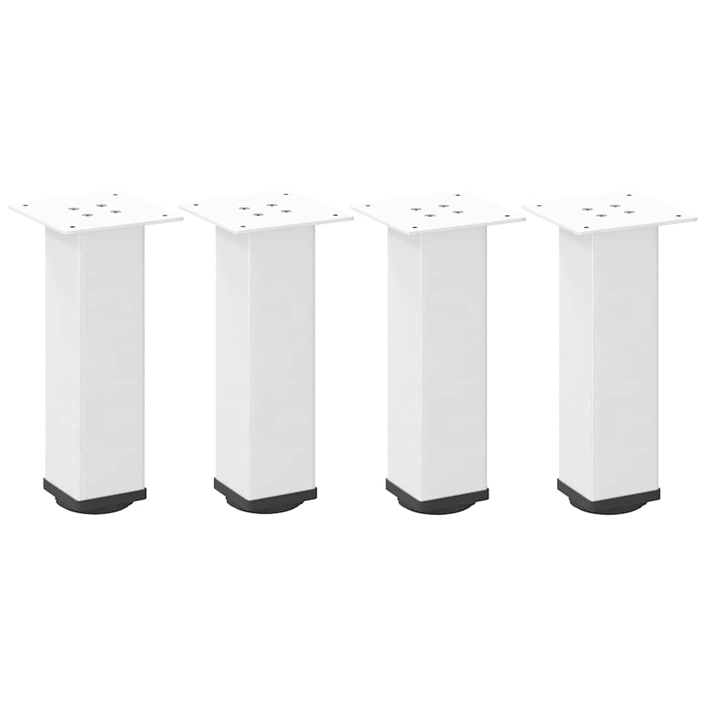 White Steel Coffee Table Legs, Set of 4, Adjustable 42-44 cm